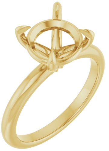 14K Yellow 9.4 mm Round Solitaire Engagement Ring Mounting (1)