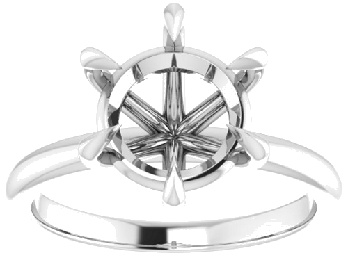 Sužadėtuvių Žiedas „Claw-Prong“ 14k white gold Round 9.4mm (3)