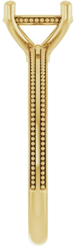 Sužadėtuvių Žiedas „Solitaire Milgrain“ 14k yellow gold Round 7.4mm (4)