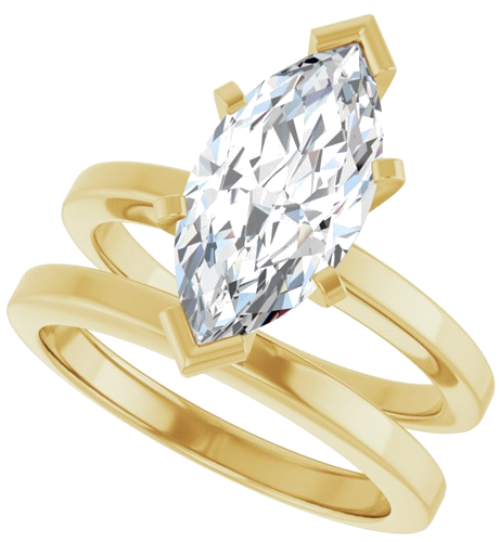 Sužadėtuvių Žiedas 14k yellow gold Marquise 14mm x 7mm (10)