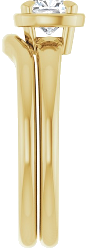 Sužadėtuvių Žiedas „Claw-Prong Solitaire Bezel-Style“ 14k yellow gold Cushion 5mm (9)