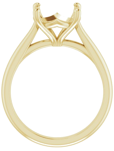 14K Yellow 9 mm Cushion Solitaire Engagement Ring Mounting (2)