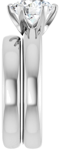 14K White 8.2 mm Round Engagement Ring Mounting (9)