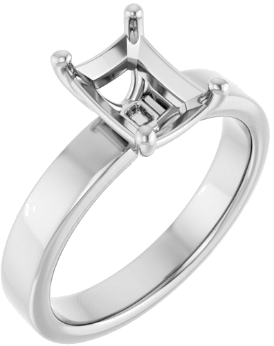 Sužadėtuvių Žiedas „Solitaire“ 14k white gold Emerald 8mm x 6mm (1)