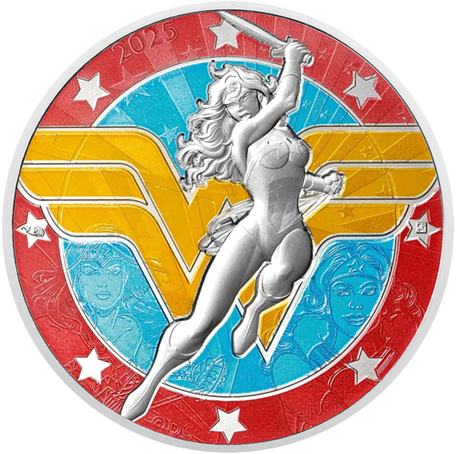DC Comics 10 eurų WONDER WOMAN 2025 Prancūzijos sidabrinė moneta BU kortelėje (2)
