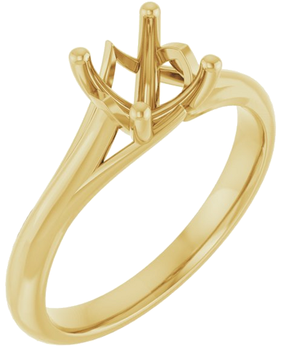 14K Yellow 6.5 mm Round Solitaire Engagement Ring Mounting (1)
