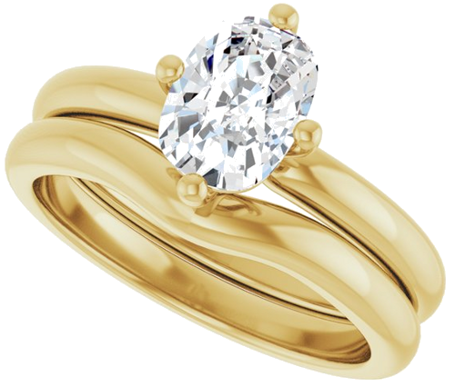 Sužadėtuvių Žiedas 14k yellow gold Elongated Cushion 7.5mm x 5.5mm (10)