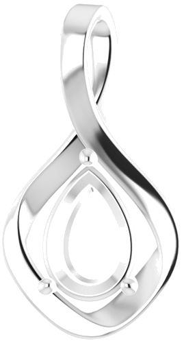 Pakabukas „Infinity-Inspired“ 585 Baltojo Aukso Pear Shape 10mm x 7mm (1)