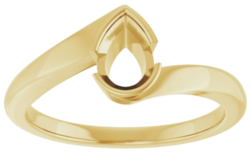 Sužadėtuvių Žiedas „Half-Bezel Solitaire“ 14k yellow gold Pear 6.5mm x 4.5mm (3)