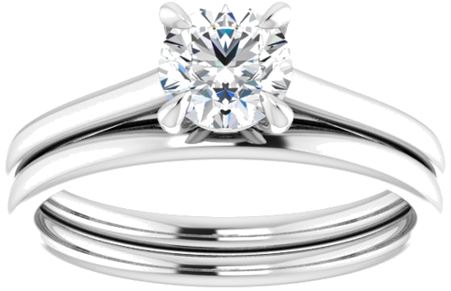 14K White  5.5 mm Round Solitaire Engagement Ring Mounting (8)