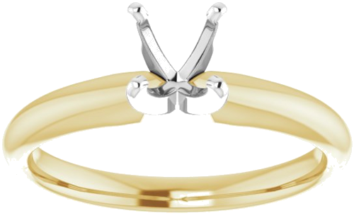14K Yellow   White 5-5.3 mm Round 4-Prong Solitaire Ring Mounting (3)