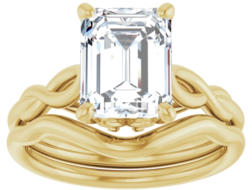 Sužadėtuvių Žiedas „Solitaire“ 585 Geltonojo Aukso Emerald 9mm x 7mm (8)