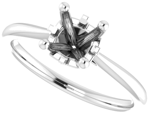 Sužadėtuvių Žiedas „Hidden Cross Solitaire“ 585 Baltojo Aukso Round 6.5mm (5)