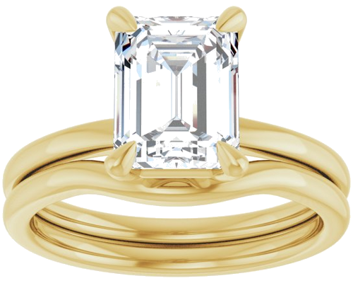 Sužadėtuvių Žiedas 14k yellow gold Emerald 8.5mm x 6.5mm (8)