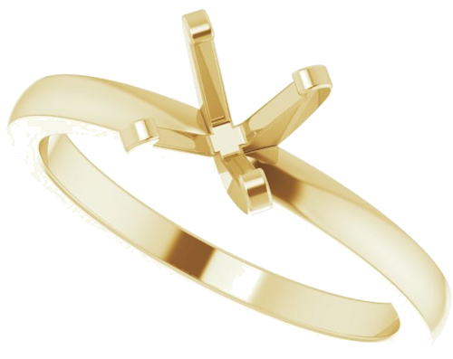 Sužadėtuvių Žiedas „Solitaire“ 585 Geltonojo Aukso Round 6mm (5)