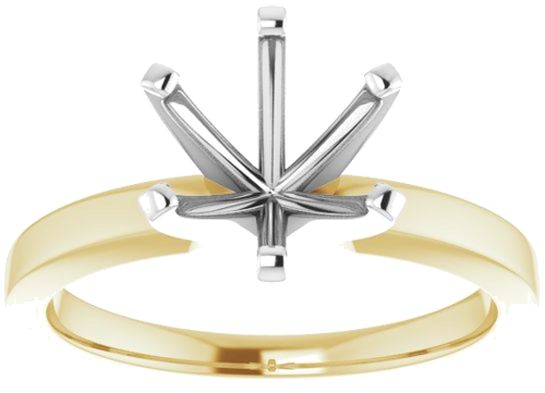 Sužadėtuvių Žiedas „Solitaire“ 585 Baltojo Ir Geltonojo Aukso Round 8.2mm (3)