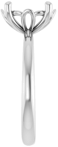 14K White 10x8 mm Oval Solitaire Engagement Ring Mounting (4)