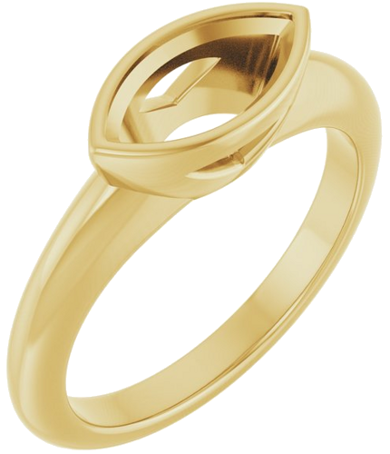 Sužadėtuvių Žiedas „Bezel-Set Solitaire“ 14k yellow gold Marquise 10mm x 5mm (1)