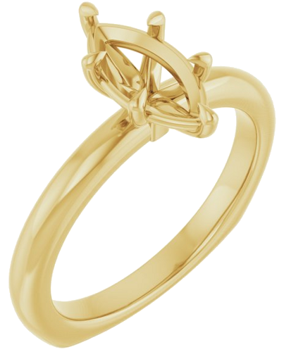 Sužadėtuvių Žiedas „Claw-Prong Euro Shank“ 10k yellow gold Marquise 10mm x 5mm (1)