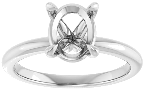 Sužadėtuvių Žiedas „Claw-Prong“ 10k white gold Oval 9mm x 7mm (3)