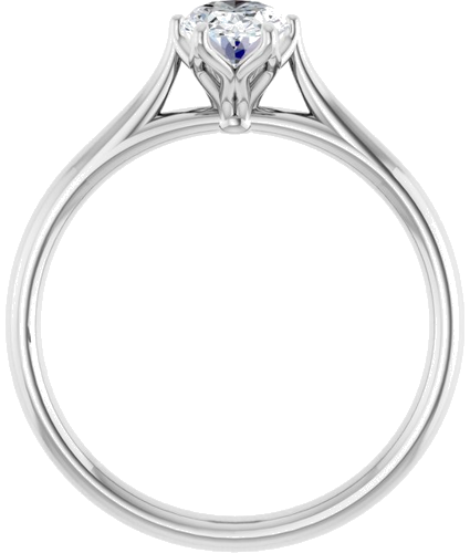 Sužadėtuvių Žiedas „Solitaire“ 585 Baltojo Aukso Oval 7mm x 5mm (7)