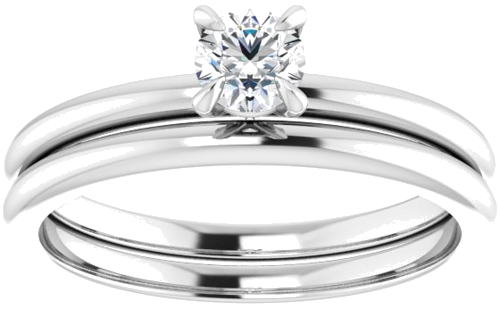 Sužadėtuvių Žiedas „Solitaire“ 10k white gold Round 4.1mm (8)