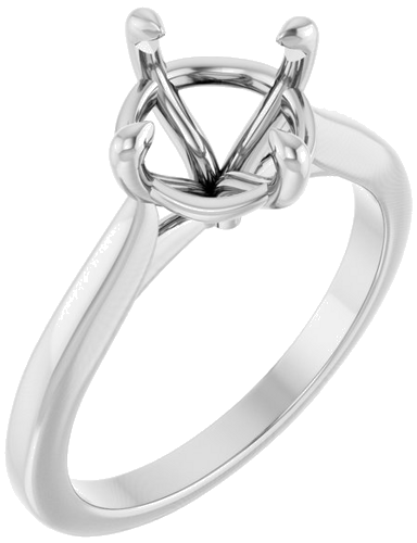 Sužadėtuvių Žiedas „Solitaire“ 14k white gold Round 8mm (1)
