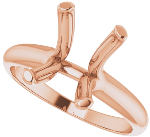 10K Rose 10x8 mm Emerald Solitaire Engagement Ring Mounting (5)