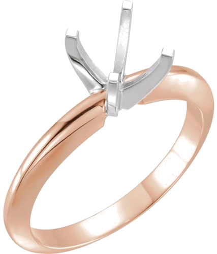 Sužadėtuvių Žiedas „Heavyweight Solitaire“ 14k rose/white gold Round 7.3mm x 7.7mm (1)
