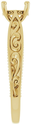 Sužadėtuvių Žiedas „Solitaire Vintage-Inspired“ 14k yellow gold Round 6.5mm (4)