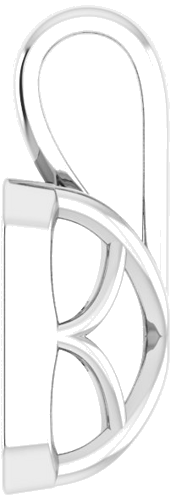 Pakabukas „Solitaire“ 585 Baltojo Aukso Emerald 8mm x 6mm (3)