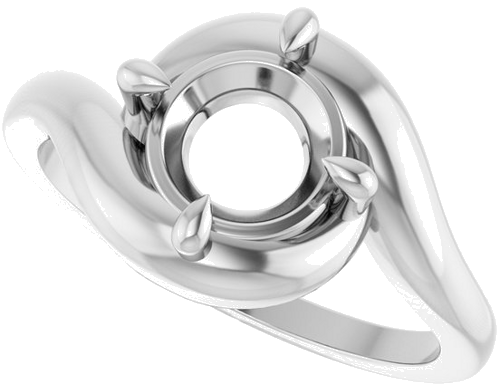 Sužadėtuvių Žiedas „Claw-Prong Solitaire Bypass“ 14k white gold Round 7.4mm (5)