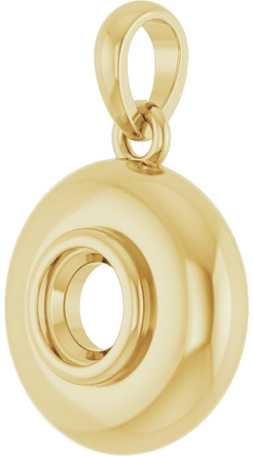 14K Yellow 4 mm Round Bezel-Set Puffy Pendant Mounting (2)