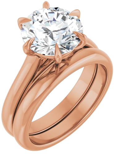 Sužadėtuvių Žiedas „Claw-Prong“ 14k rose gold Round 9.4mm (6)