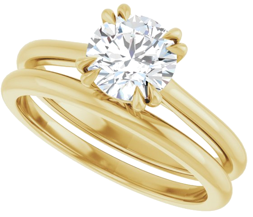 18K Yellow 6.5 mm Round Solitaire Engagement Ring Mounting (10)