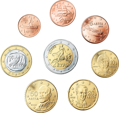 2002 Greece Euro Coins BU Set (3)