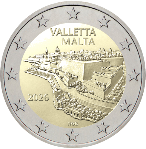 2026 Malta Gynybinė tvirtovė 2 eurų moneta (1)
