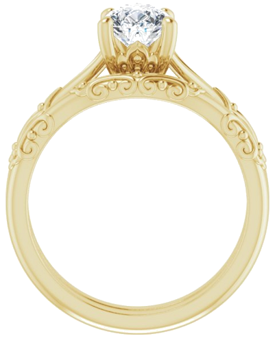 Sužadėtuvių Žiedas „Solitaire Sculptural“ 10k yellow gold Pear 8mm x 6mm (7)