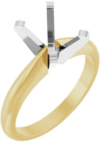 Sužadėtuvių Žiedas „Solitaire“ 14k yellow/white gold Oval 9mm x 7mm (1)