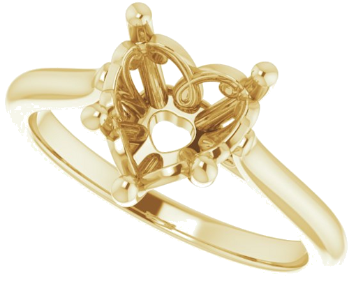 Sužadėtuvių Žiedas „Solitaire“ 14k yellow gold Heart 8mm (5)