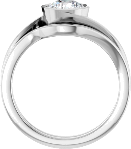 Sužadėtuvių Žiedas „Half-Bezel Solitaire“ 14k white gold Round 6.5mm (7)