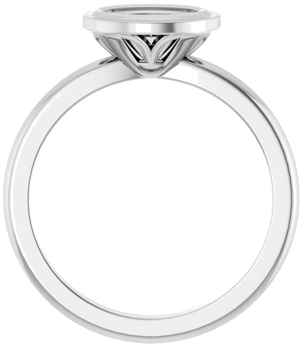 Sužadėtuvių Žiedas „Bezel-Set Solitaire“ 14k white gold Oval 7mm x 5mm (2)