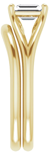 Sužadėtuvių Žiedas „Solitaire“ 585 Geltonojo Aukso Emerald 6mm x 4mm (9)