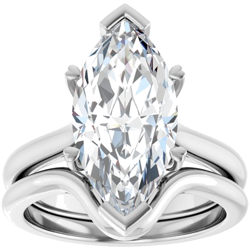 Sužadėtuvių Žiedas „Hearts on Top™“ 14k white gold Marquise 16mm x 8mm (8)