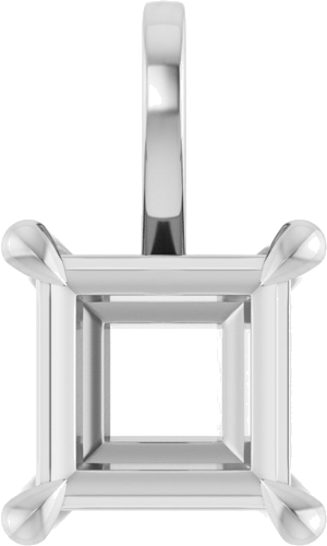 Pakabukas „Solitaire“ 14k white gold Square 5.5mm (1)