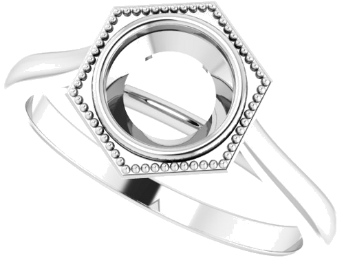 Sužadėtuvių Žiedas „Bezel-Set Solitaire“ 14k white gold Round 6.5mm (5)