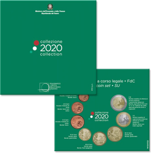 2020 Италия Набор монет евро BU (1)