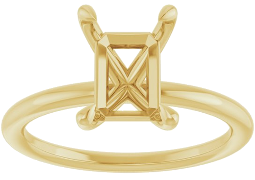 Sužadėtuvių Žiedas „Claw-Prong Solitaire“ 14k yellow gold Emerald 8.5mm x 6.5mm (3)