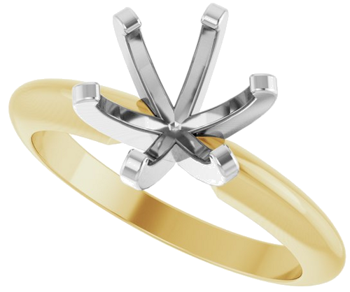 Sužadėtuvių Žiedas „Solitaire“ 14k yellow/white gold Round 7.4mm (5)