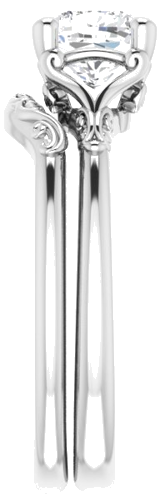 14K White 6 mm Cushion Solitaire Engagement Ring Mounting (9)